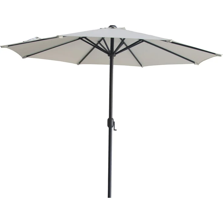 Primaster Sonnenschirm Kreta creme Ø 300 cm Marktschirm Kurbel neigbar UV-Schutz – Bild 1