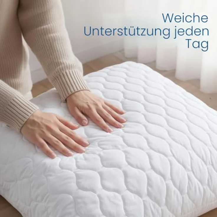 Utopia Bedding Kopfkissen 80x80 cm, 2er Set, gesteppte Mikrofaser, atmungsaktiv und weich – Bild 4