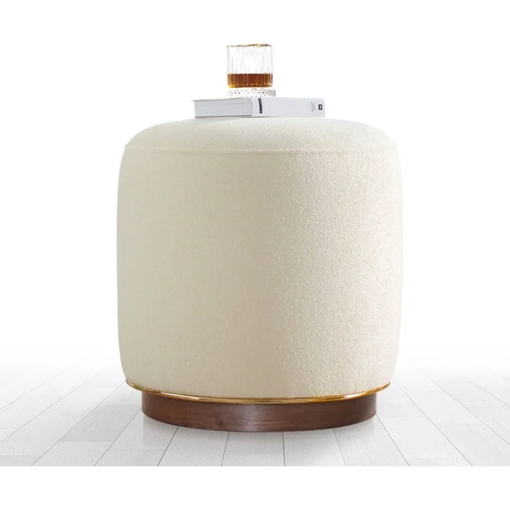 Hanah Home 'Zeone - Cream' Pouffe, Creme, 42 x 43 x 42 cm – Bild 1