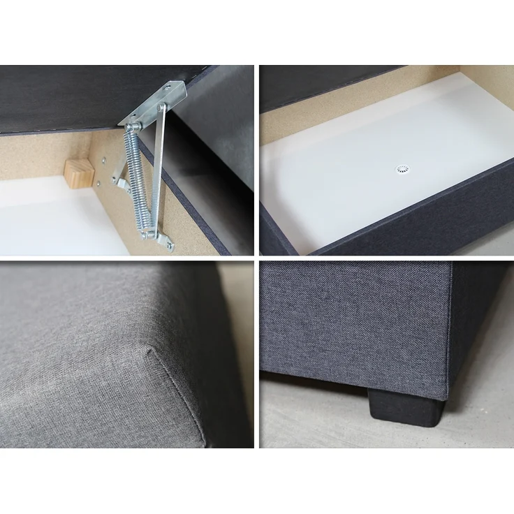 Sofa Misti II - Einzelbett, Schlafsofa mit Bettkasten, Bettsofa, Farbauswahl, Bettgestell, Komfortbett, Bett für Jugendzimmer, Schlafmöbel (Graphit (Lux 06)) – Bild 4