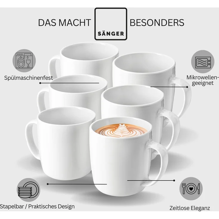 SÄNGER Porzellan Kaffeebecher Marlo 6-teilig – Bild 4
