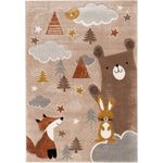 Pergamon Kinderteppich Kinder Teppich Maui Kids Fuchs und Bär, Rechteckig, Höhe: 13 mm