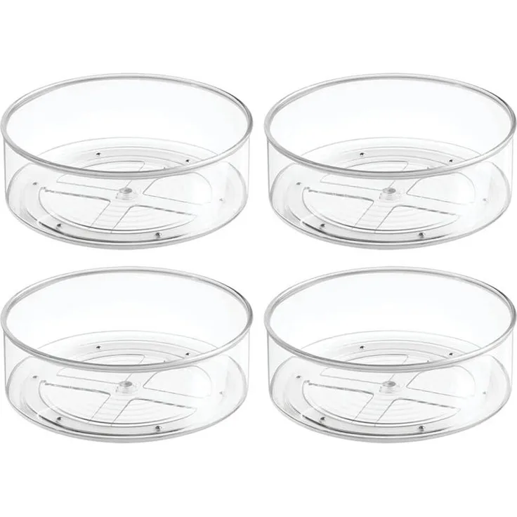 4er Set Drehbares Ordnungssystem Drehteller mDesign Transparent