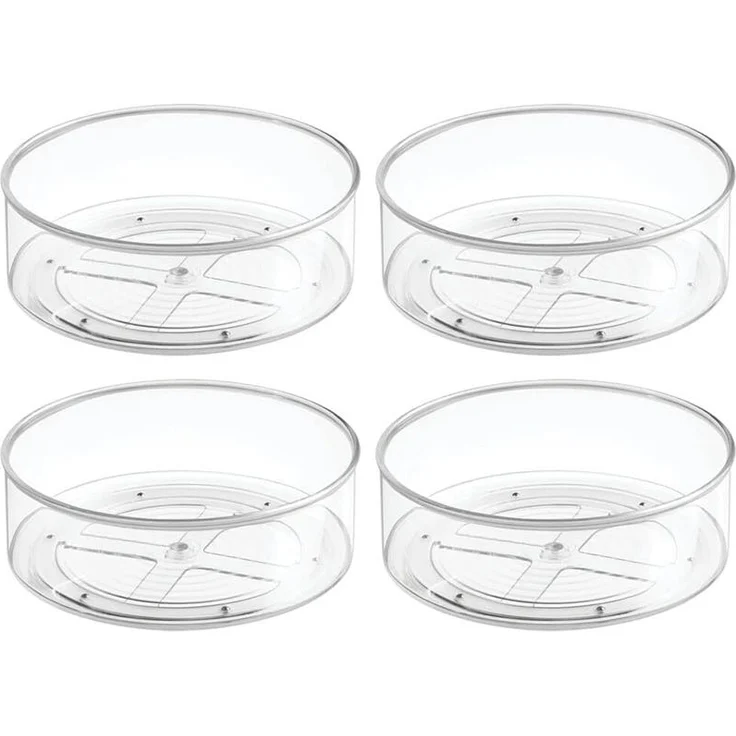 4er Set Drehbares Ordnungssystem Drehteller mDesign Transparent – Bild 1