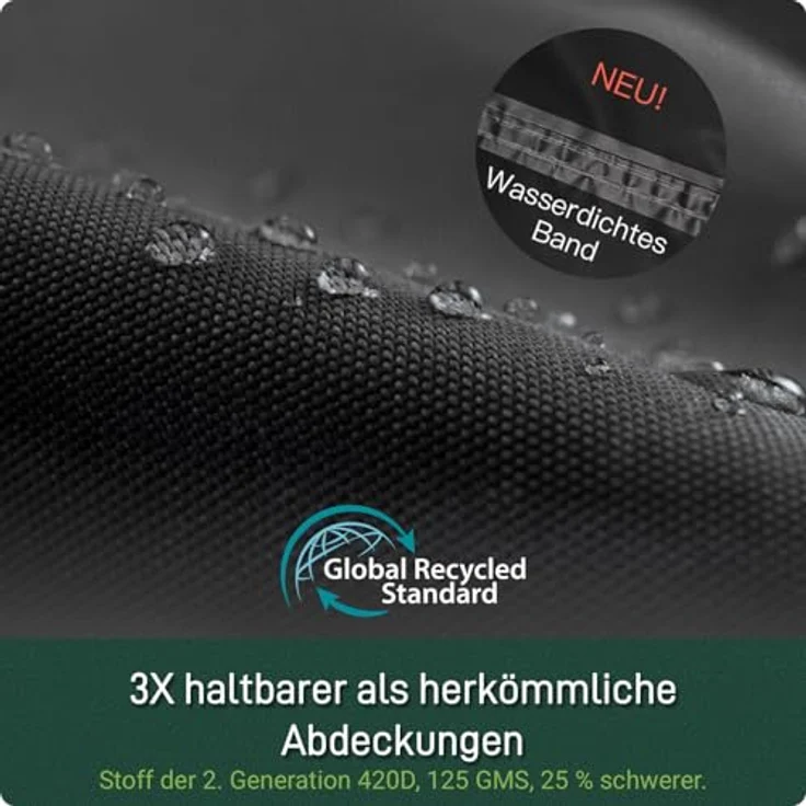 Awnic Strandkorb Schutzhülle Winterfest Strandkorbhülle Strandkorbhülle 2 Sitze Wasserdicht 420D Polyester L135×B105×H175/140cm – Bild 6