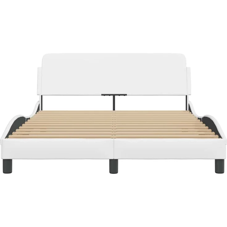 vidaXL Bettgestell "Dover" Weiß 137x190 cm Kunstleder 373286 – Bild 4