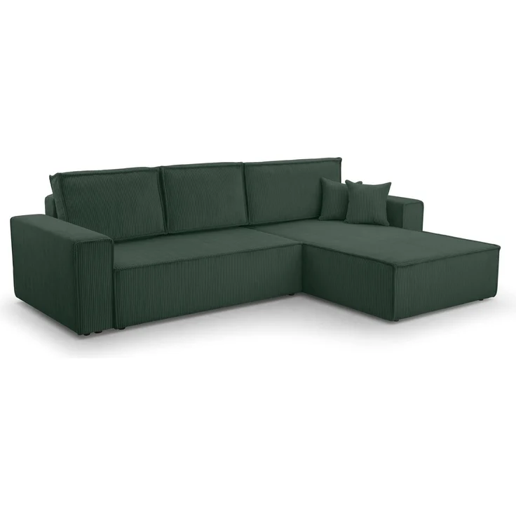AX LIVING Dunkelgrün Cord Couch Form – Cedria L Wohnlandschaft 287cm – Bild 2