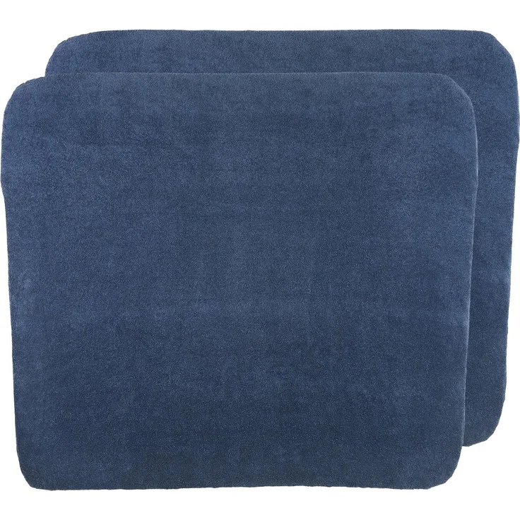 Meyco Wickelauflagenbezug 2er Pack 75x85 cm Frottee Spannlaken Indigo | Baumwoll-Mix - Wickelunterlage - Oeko Tex zertifiziert - kuschelig weich & hautfreundlich - waschbar & trocknergeeignet