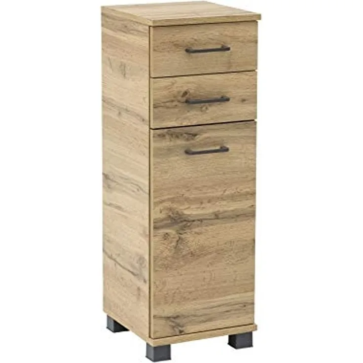 Schildmeyer Nora Highboard 144933, Eiche Landhaus Dekor, 30,3 x 32,6 x 88,6 cm (B/T/H)