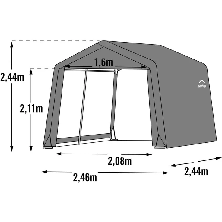 ShelterLogic Folien Zeltgarage Gerätehaus | Grau | – Bild 9