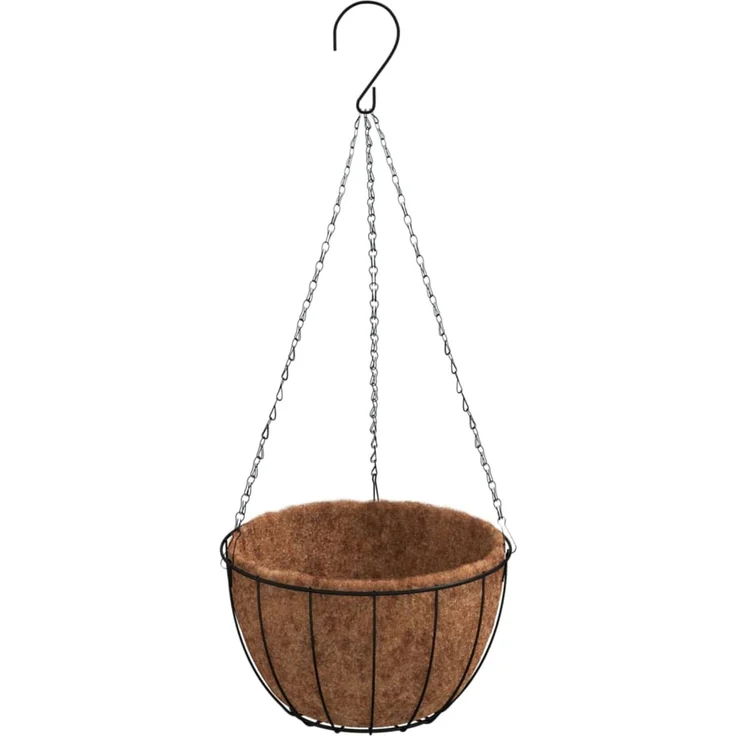 vidaXL Blumenampeln mit Halterungen und Einlagen 4 Stk. Schwarz Stahl 3188015 – Bild 4