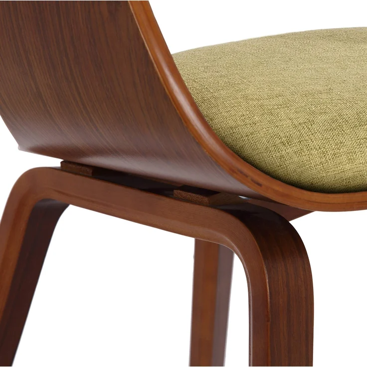 DELUKE® Besucherstuhl LONDON Stoff - 73x49x46cm, Walnuss/Hellgrün Stoff Holz Gestell Konferenzstuhl Wartezimmerstuhl – Bild 7
