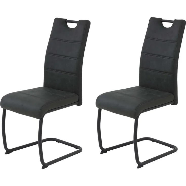 2er Set Schwingstuhl Dunja - Vintage Anthrazit