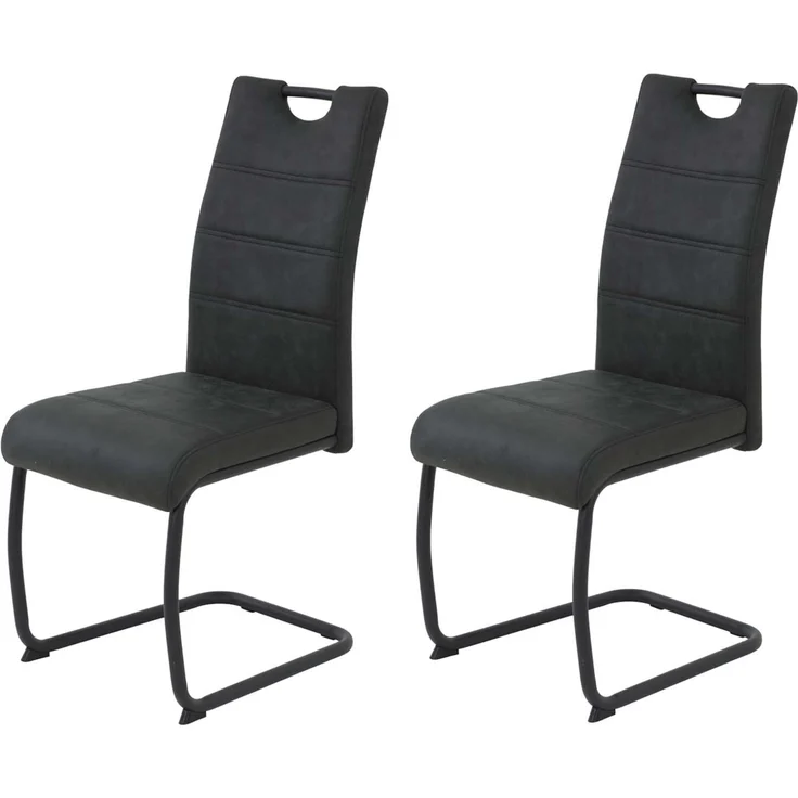 2er Set Schwingstuhl Dunja - Vintage Anthrazit – Bild 1
