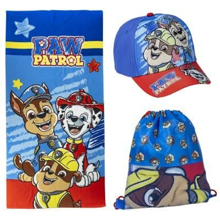 Paw Patrol Sommerset Strandtuch Kappe und Tasche für Fans von Paw Patrol – Bild 1