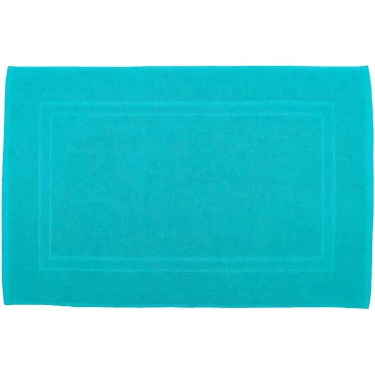 Julie Julsen Badematte 1-Badematte-Türkis-50 x 40 cm, Baumwolle, Doppelrahmen