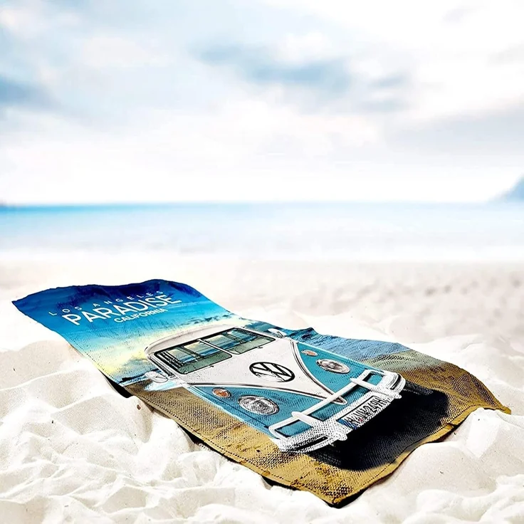 BERONAGE Strandtücher VW Volkswagen Bulli T1 Paradise 075 Badetuch 75x150 cm, 100% Baumwolle (1-St), Frottee in Velours-Qualität – Bild 2