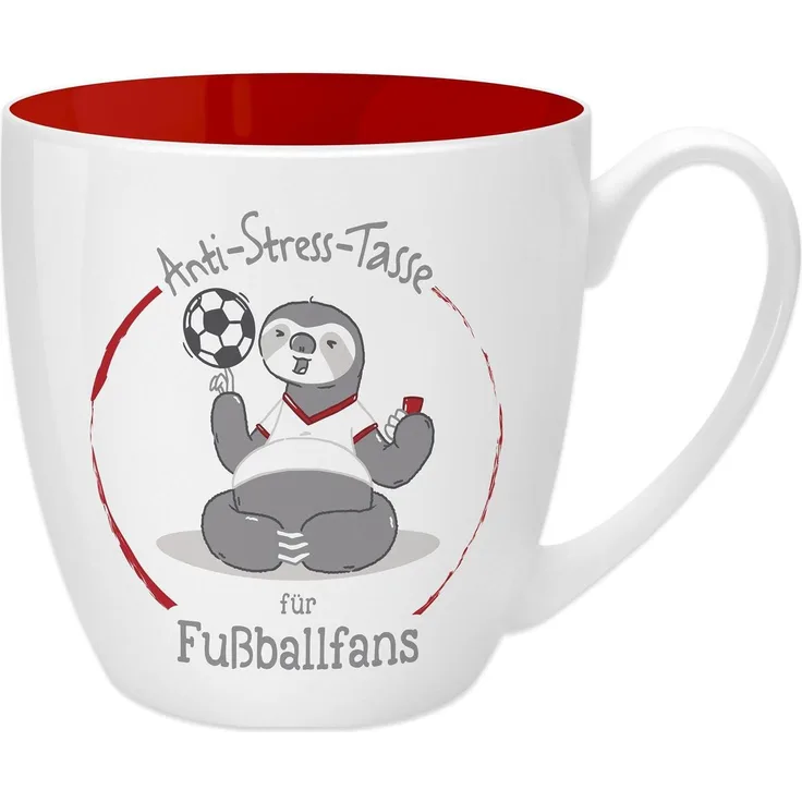 GRUSS & CO Anti-Stress-Tasse Motiv "Fußballfans" | Tasse mit Spruch, 45 cl, New Bone China | Geschenk Fußball | 45516