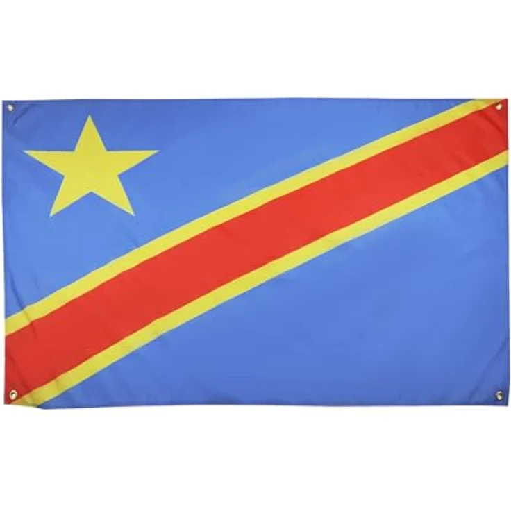 AZ FLAG Flagge der Demokratischen Republik Kongo, 150x90 cm, mit 4 Ösen, kongolesischer Pavillon für Balkon oder Wand – Bild 2