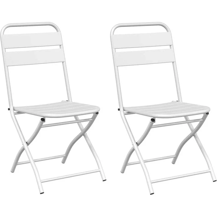 vidaXL Gartenklappstuhl 2 pcs Weiß 42 x 52 x 82 cm 42002938 – Bild 1