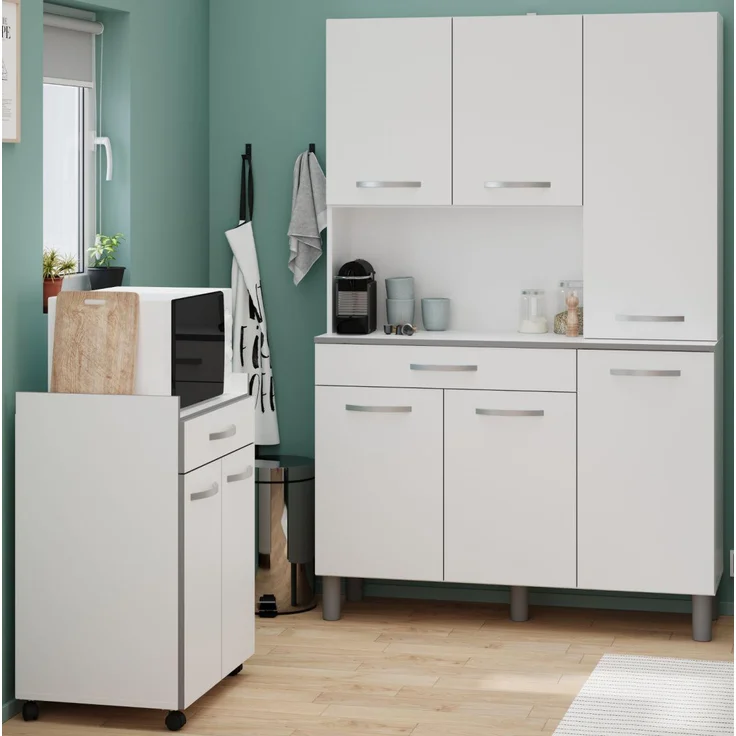 Parisot Season 1 Küchenbuffet 120x185x40 viel Stauraum Buffet Weiß – Bild 1