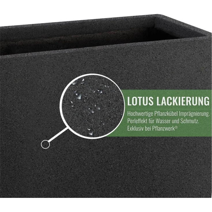 Pflanzwerk® Pflanzkübel CUBE Premium Fiberglas Blumenkübel Frostbeständig mit Lotus-Effekt, Lotus-Effekt - Handgefertigt - Eckig - Frostbeständig – Bild 3