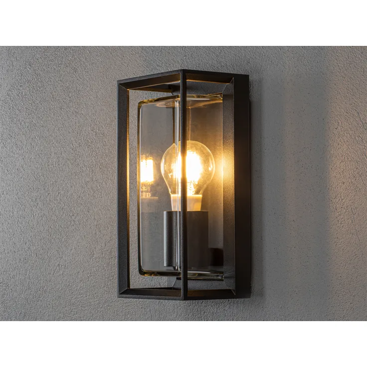 KONSTSMIDE Wandleuchte Brindisi Glas Mattschwarz 434032