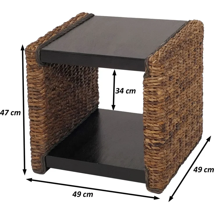 Beistelltisch Nachttisch Sitzhocker Lucca Rattan ~ Bananengeflecht – Bild 3