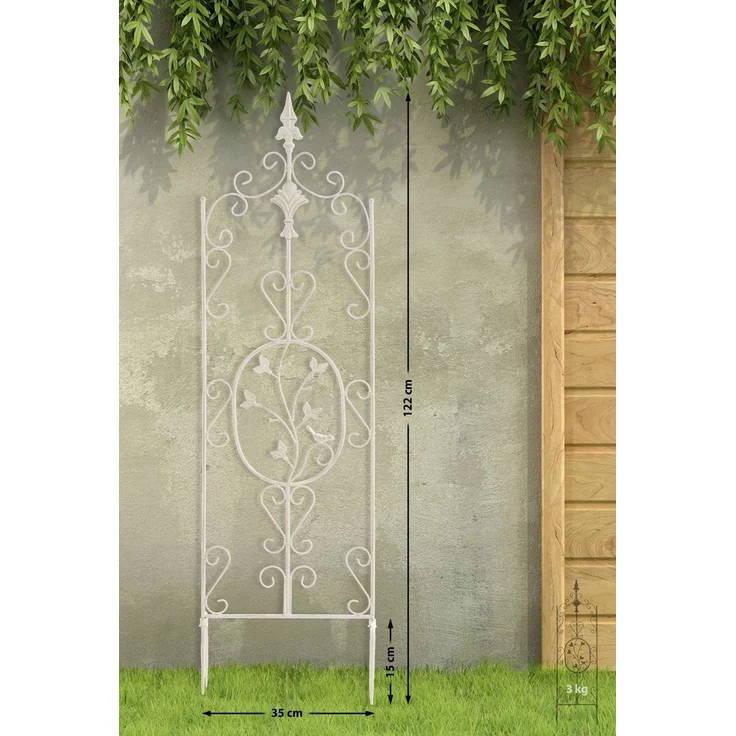 Rankgitter FALK 2er Set - 35x1x122cm, Metall, Antik-Creme | Rankhilfe Kletterpflanzen Gartendekoration – Bild 2
