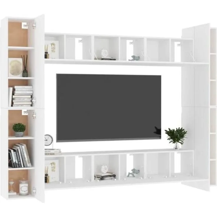 vidaXL 10-tlg. TV-Schrank-Set Weiß Spanplatte [3078652]