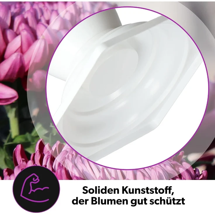 KADAX Vase, Fläschchen, Blumen, Grabstein, Friedhof, Grabstein, Einsatzsockel, weiß, 37 cm – Bild 4
