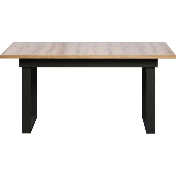 trendteam smart living - Universal - Esstisch - Schwarz/Evoke Eiche - ausziehbarer Esszimmertisch mit Metallfüßen - (BxHxT) 160-200 x 76 x 80 cm - Tisch geeignet für Küche, ESS- oder Wohnzimmer – Bild 3