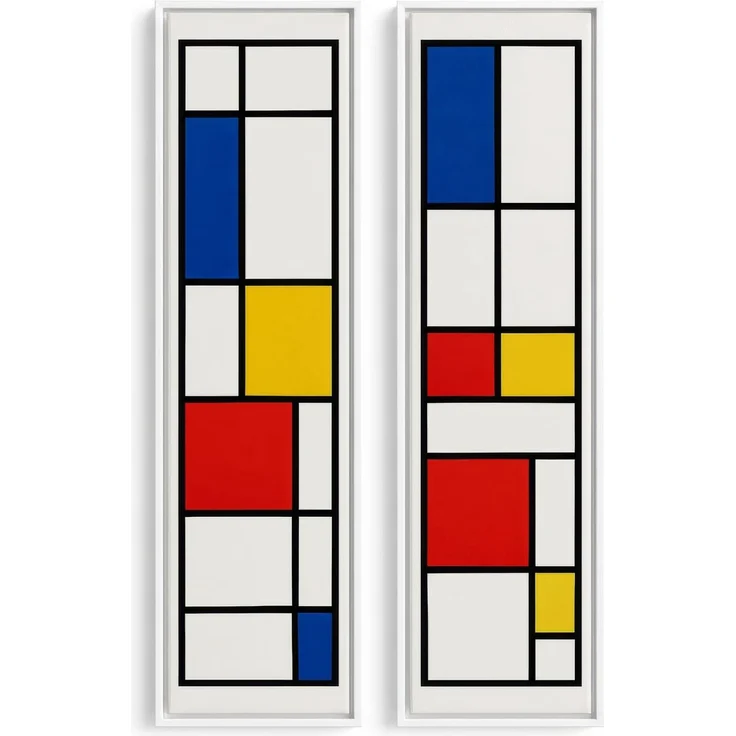 Wallity 'Huhu748' Dekoratives gerahmtes Leinwandbild (2-teilig), Mehrfarbig, 100 x 25 cm – Bild 3