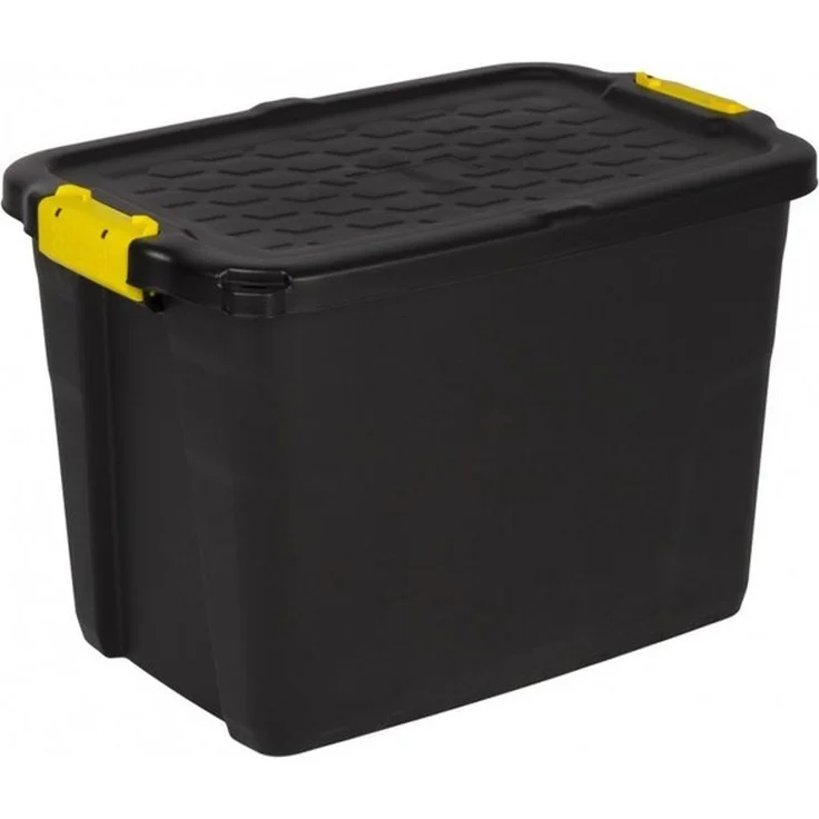 Kreher Aufbewahrungsbox "TOUGH" 60 Liter in Schwarz mit abschließbarem Deckel – Bild 2