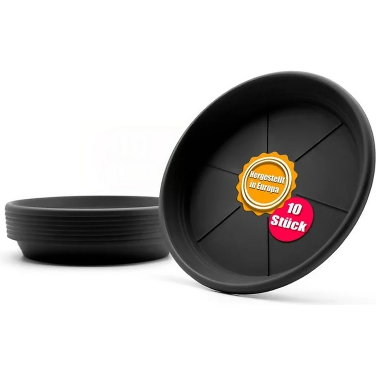 BigDean Blumentopfuntersetzer 10 Stück Topfuntersetzer Ø 16,5 cm in Anthrazit Made in Europe, Zubehör für Pflanztöpfe, Set, 10-tlg, Klassische Blumentopf Untersetzer, zeitlos im Design, Robust – Bild 4