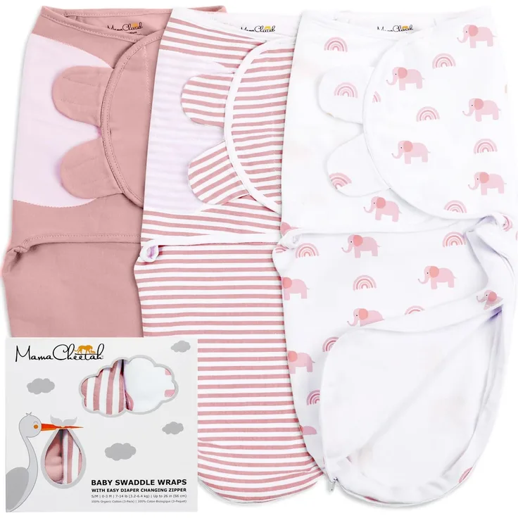 Pucksack für Babys, biologische Puckdecke, Pucksack für Neugeborene, Tragetuch, verstellbar, einfaches Wickeln, für Jungen und Mädchen von 0 bis 3 Monaten | Pucksack für Neugeborene, GOTS & OEKO-TEX zertifiziert, für Frühgeborene, 0–3 Monate, 3 Stück M...