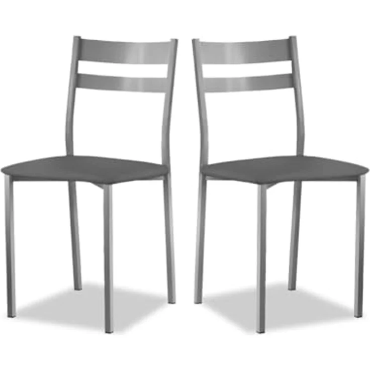 ASTIMESA SCRFGR Zwei Küchenstühle, Metall, Graphit, Sitzhöhe 45 cm – Bild 1
