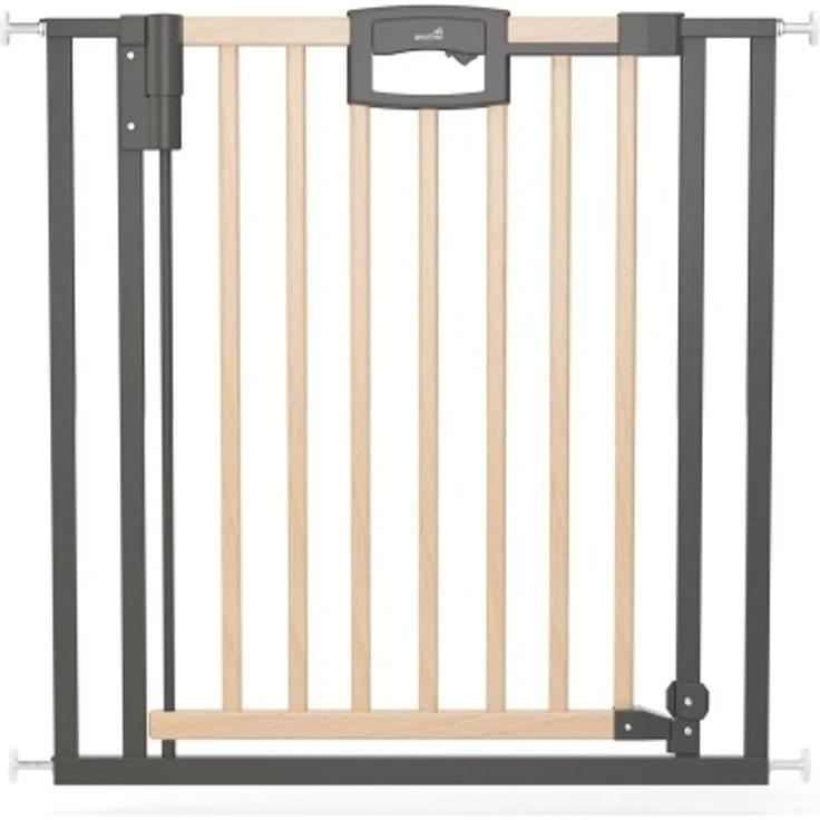 Geuther Türschutzgitter 'Easylock Plus' zum Klemmen für Öffnungen, Holz/ Metall, Natur/ Schwarz, 120,5 cm - 128,5 cm – Bild 2