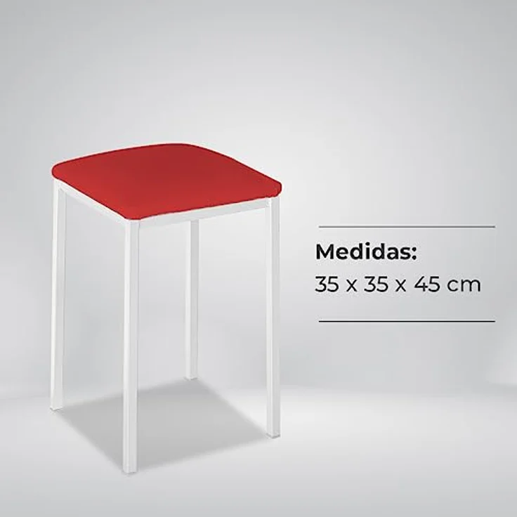 ASTIMESA Küchenstuhl aus Metall mit offener Rückenlehne, Rot, 39 cm x 45 cm x 40 cm – Bild 7