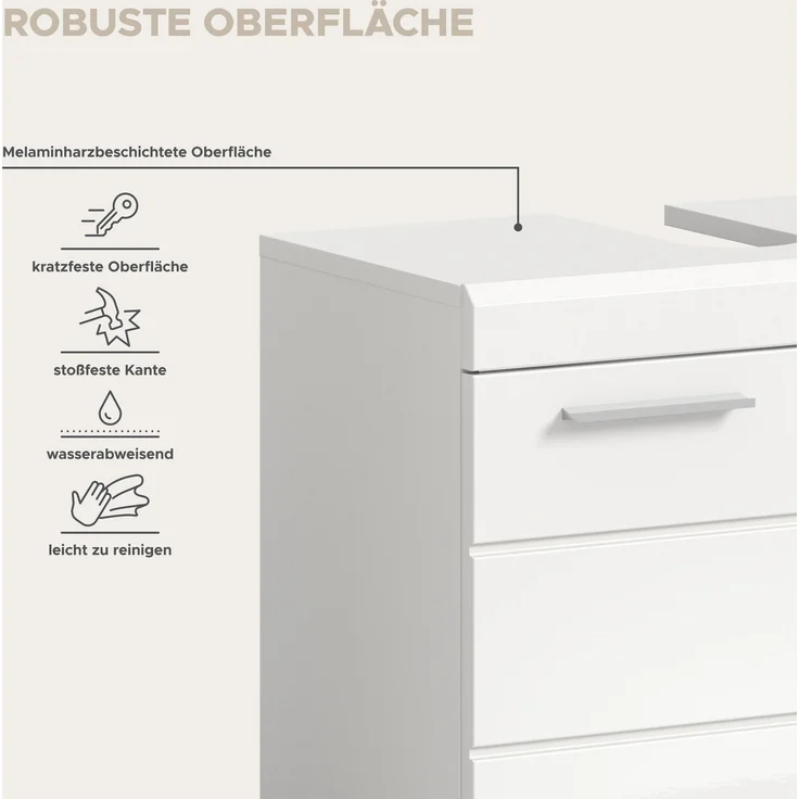 Xonox Scout Badkombination (B/H/T: 60x191x34 cm) in weiß Nachbildung und weiß Hochglanz tiefzieh – Bild 11