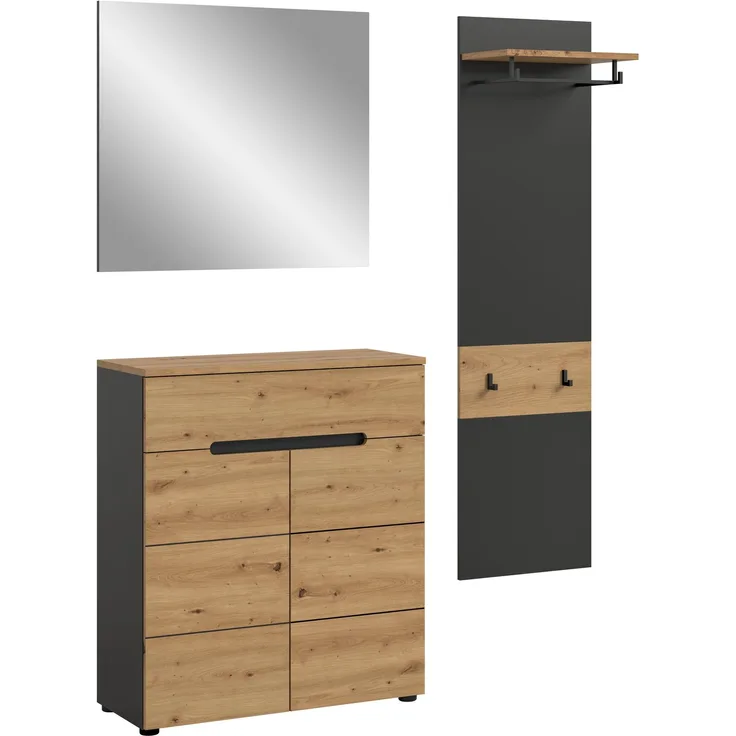 Garderobenkombination (B/H/T: 140x190x37 cm) in Artisan Nachbildung