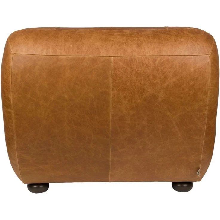 Loungesessel Wyatt Cognac aus Leder mit Gummibaumholz-Beinen – Bild 6