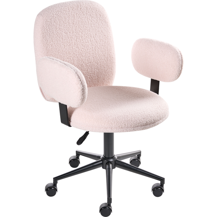 Schreibtischstuhl MORAGA Bouclé Pastellrosa – Bild 5