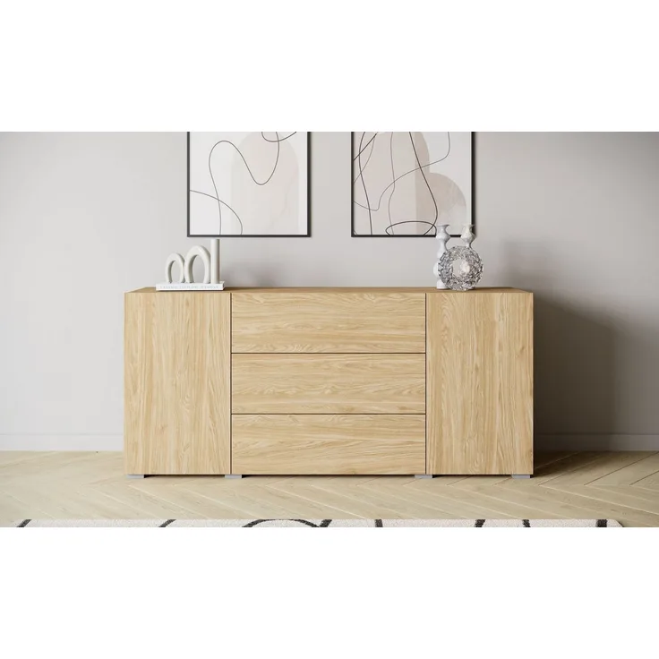 Home affaire Sideboard BERLIN, Moderne grifflose Kommode Breite 150 cm, 4 Schubkästen/ 2 Türen