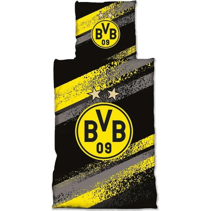 BVB Bettwäsche BVB-Bettwäsche Graffiti Streifen, Baumwolle, 2 teilig
