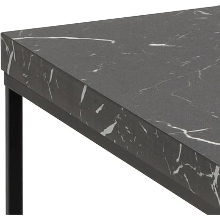 ACTONA GROUP Couchtisch Barossa Wohnzimmertisch, Sofatisch, Kaffeetisch, rechteckig, Steinoptik, schwarze Stahlbeine, Breite 110 cm – Bild 6