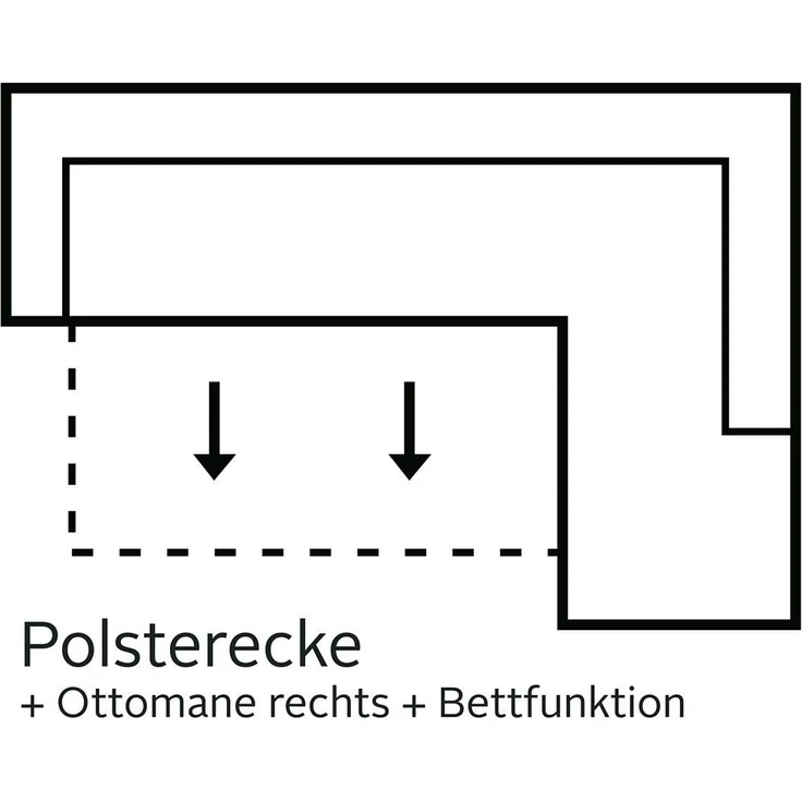 COLLECTION AB Ecksofa John L-Form, Regalarmlehne,Bettfunktion,Bettkasten,Ottomane beiseitig montierbar – Bild 4