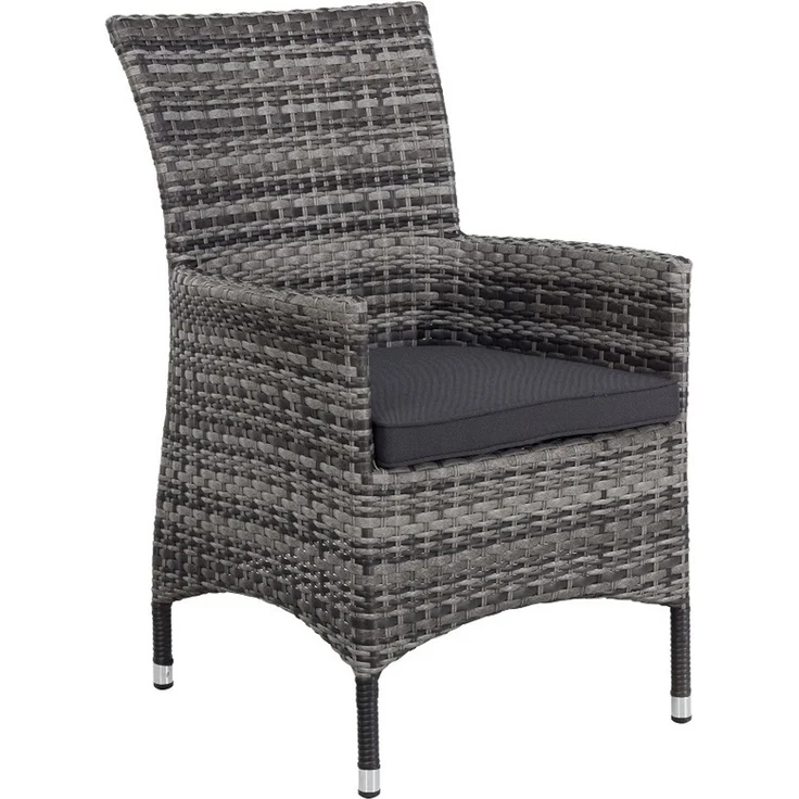 Mandalika Garden MONACO Polyrattan Diningsessel mit Alu-Gestell Black Pearl – Bild 2