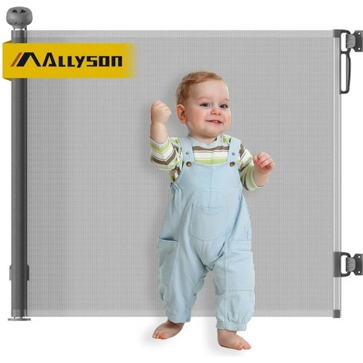 Allyson Treppenschutzgitter Türschutzgitter Ausziehbar - Tür- Treppengitter für Kinder & Haustiere, sicher, stabil und einfach zu montieren, passend für Türen und Treppen – Bild 4