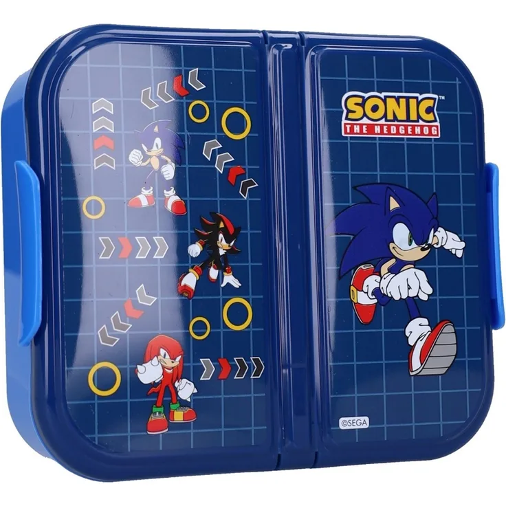 Sonic Brotdose Lunchbox für Kinder 1,4 l Snackbox für Schule und unterwegs